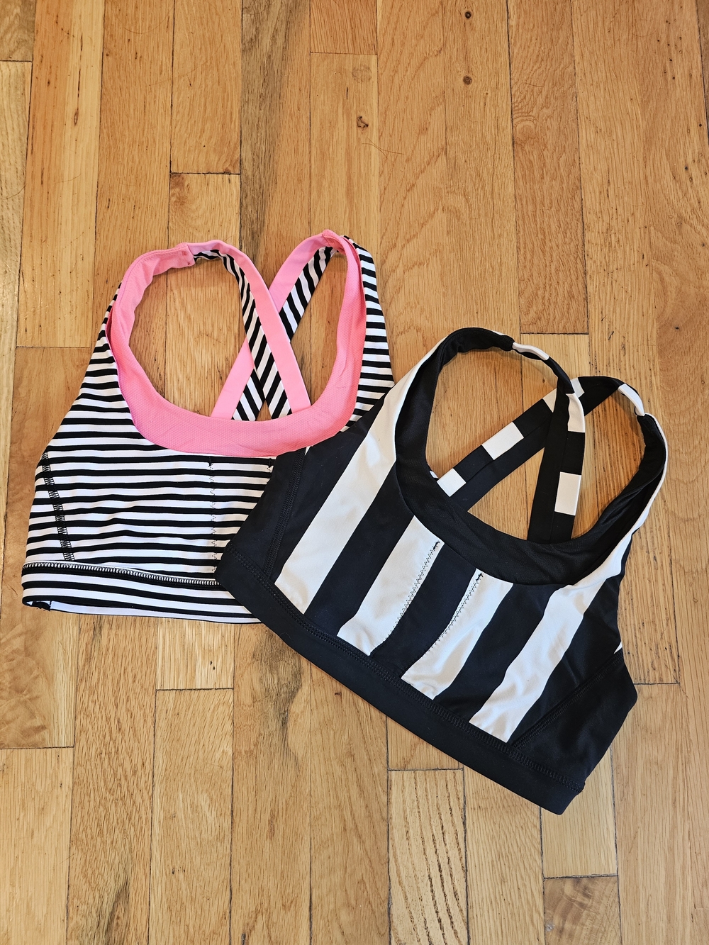 Lululemon Run: Stuff Your Bra Sports Pink, Black And White And Black And Cream